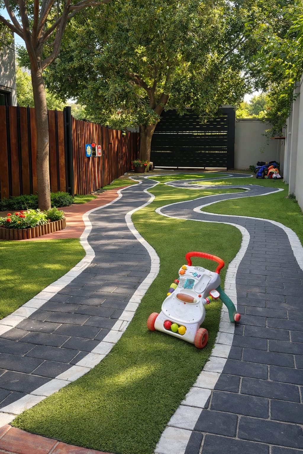 Greenhill se buitespeelarea met groen tuin en speelbaan in Lynnwoodrif